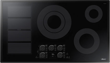 Dacor DTI36P876BB 36 Inch Induction Cooktop Black Glass top view