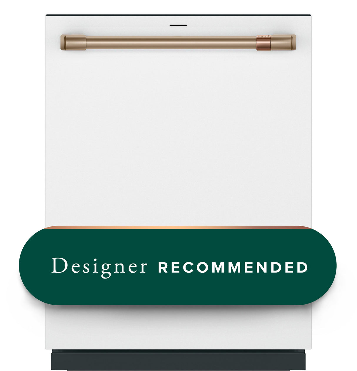 Café CDT888P4VW2 24-inch CustomFit smart dishwasher in Matte White with brushed bronze handle