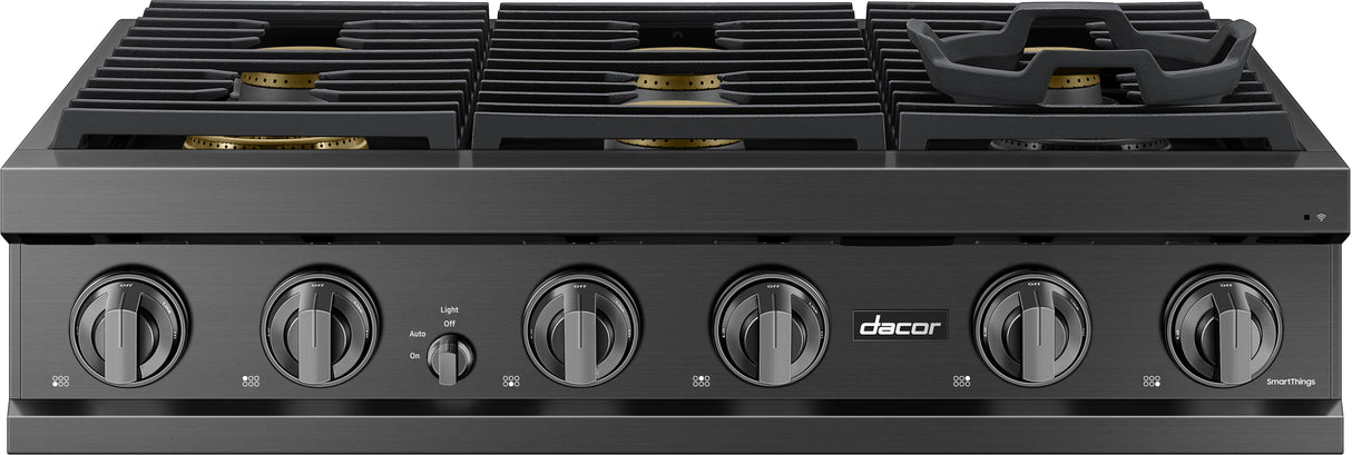 Dacor DTT36T960GM 36 Inch Gas Rangetop with 6 sealed brass burners