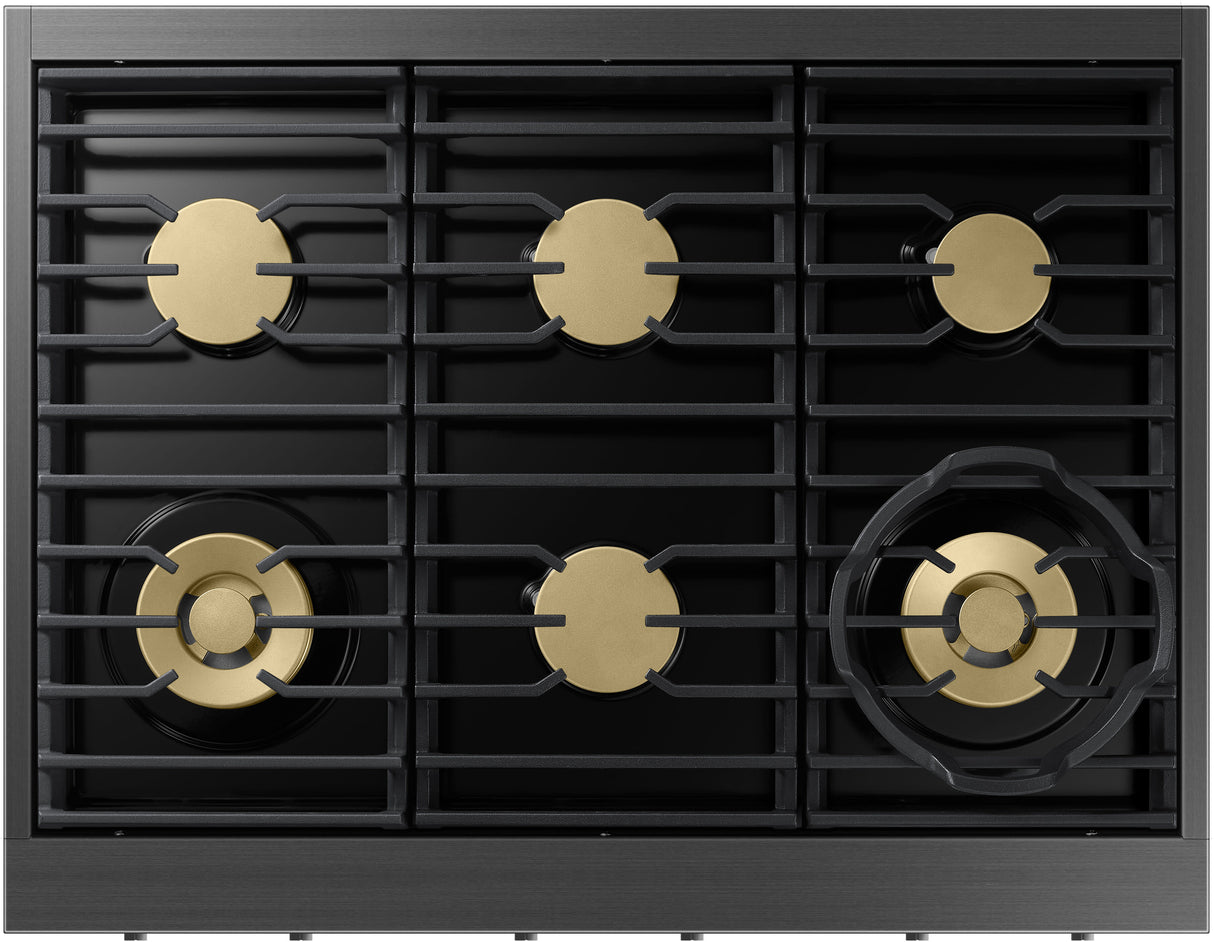 Dacor DTT36T960GM 36 Inch Gas Rangetop Illumina knobs detail