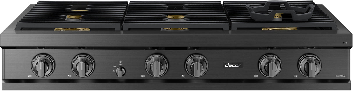 Dacor DTT48T960GM 48 Inch Gas Rangetop Graphite Stainless front view