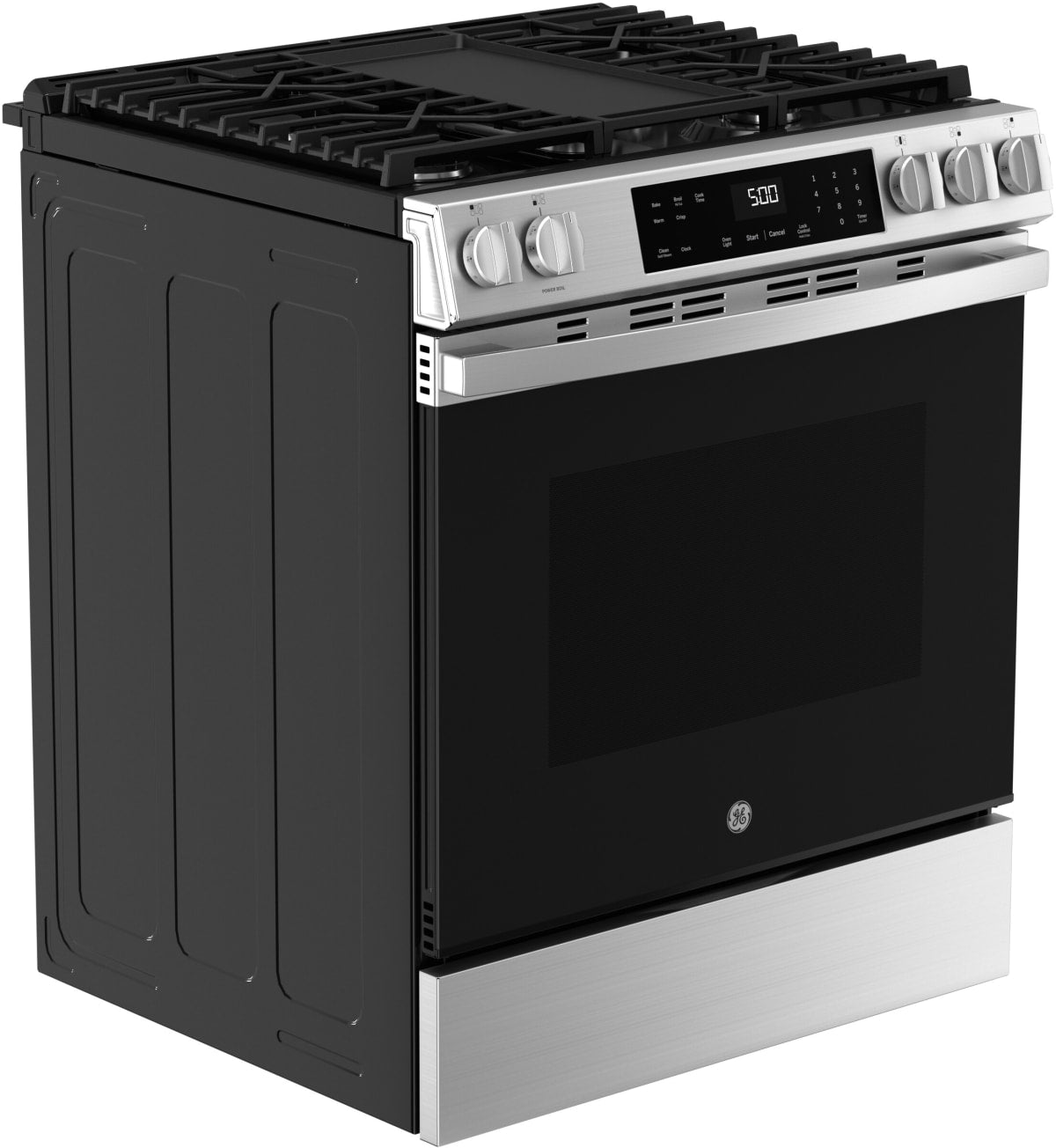 GE GGS500PVSS 30-inch Slide-In Gas Range - Angle View