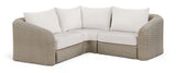 Seacrest - Olefin Water Resistant Fabric And Wicker 3 Piece Outdoor Patio Modular Sectional