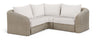 Seacrest - Olefin Water Resistant Fabric And Wicker 3 Piece Outdoor Patio Modular Sectional