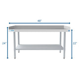 30" x 48" 16-Gauge Stainless Steel Equipment Stand with Galvanized Undershelf, EQT-163048.
