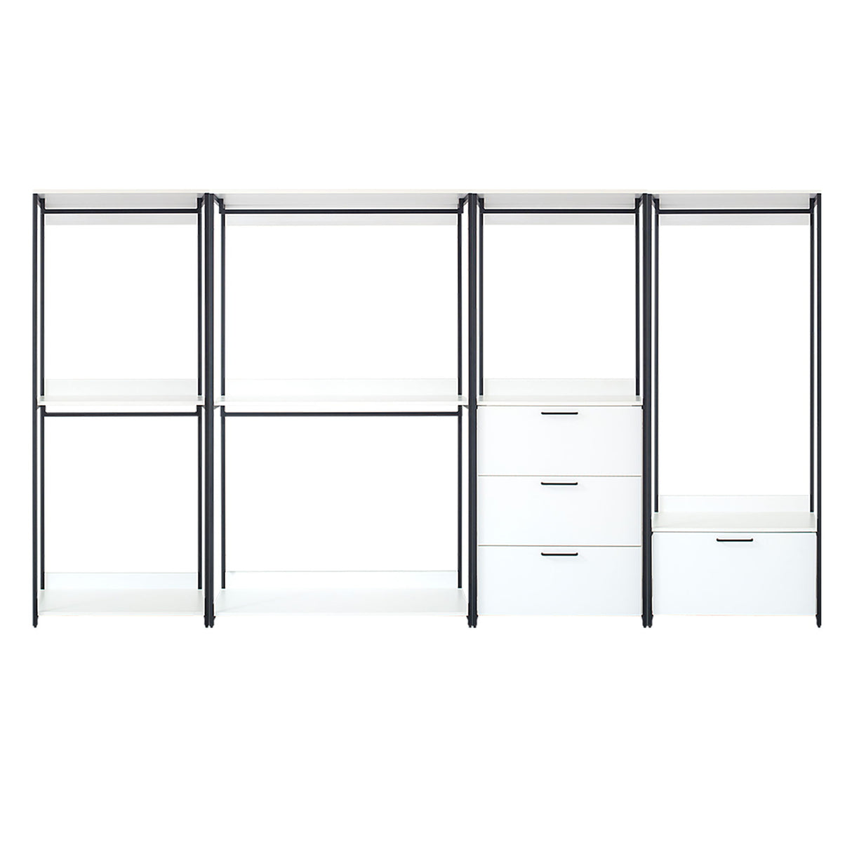 Fiona - Freestanding Walk In Closet System With Metal Frame Durable Storage Solution Melamine - White