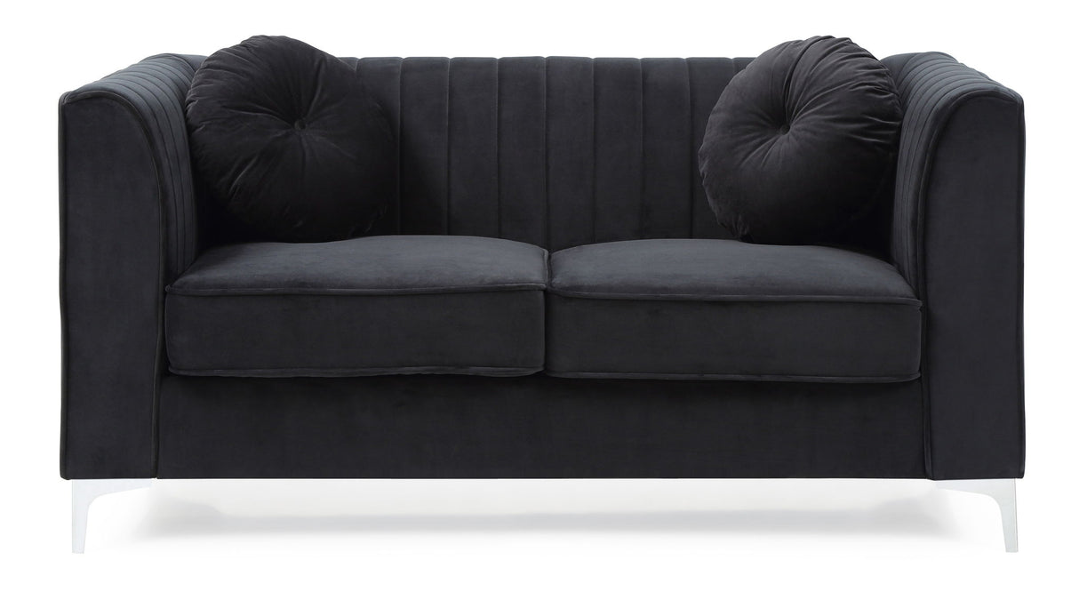 Glam Styled Micro Suede Velvet Loveseat