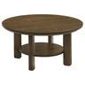 Ottowa - Round Wood Table With Shelf