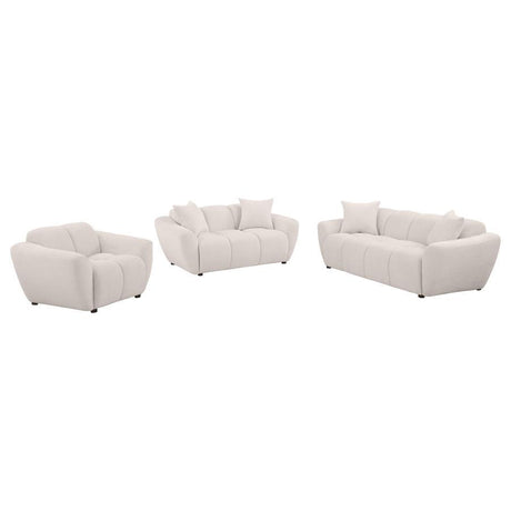 Destino - Chenille Splayed Arm Sofa Set