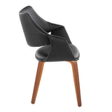 Curvo - High Back Upholstered Chair (Set of 2) - Walnut Wood Legs