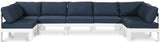 Nizuc - Outdoor Patio 7 Piece Modular Sectional With White Frame
