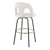 Ava - Upholstered Fixed-Height Barstool (Set of 2) - Black Base