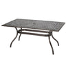 Celestine - Outdoor Cast Aluminum Dining Table With Floral Lattice Design And Umbrella Holder