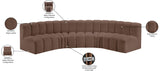 Arc - Faux Leather 5 Piece U-Shaped Modular Sofa