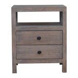 2 Drawer Open Bedside Table - Gray Ash