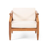 Outdoor Club Chair With Recessed Arms And Cushions
