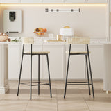 Boho Style Handwoven Paper Rope Counter Stools (Set of 2)