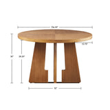 Round Dining Table With Pecan Wood Veneer - Walnut