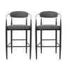 Upholstered Bar Stools With Backs For Kitchen Island (Set of 2)