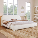 Upholstered Simple Modern Bedroom Bed With Curved Headboard
