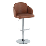 Dahlia - Contemporary Adjustable Barstool (Set of 2) - Chrome Metal Frame