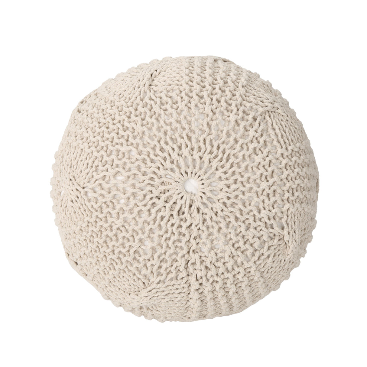 Bordeaux - Knitted Cotton Round Pouf
