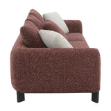 Mardi - Sofa With 6 Pillows - Maroon Tweed
