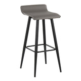 Ale - Contemporary Fixed-Height Barstool (Set of 2) - Black Steel Frame