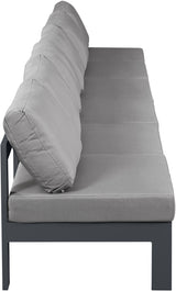 Nizuc - Outdoor Patio 6 Seat Armless Modular Sofa With Gray Frame