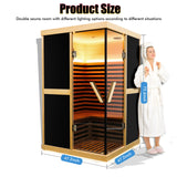 Double Person V Shaped Far Infrared Sauna Room - Natural