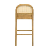 Lucio - Modern Farmhouse Wood Bar Height Kitchen Bar Stool