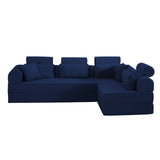 Modern L-Shape Modular Sectional Sofa, Compressed Design