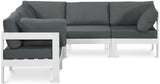 Nizuc - Outdoor Patio 5 Piece Modular Sectional With White Frame