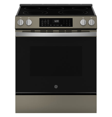 GE GRS600AVES 30-inch slide-in electric range in Fingerprint Resistant Slate