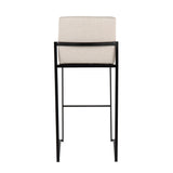 Fuji - High Back Barstool - Black Steel Legs