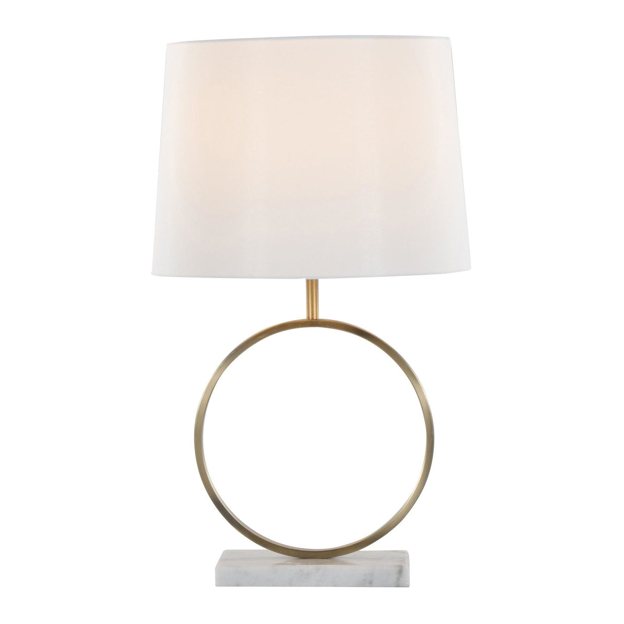 Moon - Table Lamp - White Marble, Gold Metal And White Shade