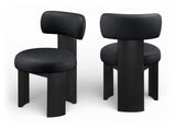 Atelier - Vegan Leather Upholstered Dining Chair (Set of 2) - Black Frame