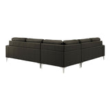 Pimentel - Leather Sectional Sofa With Tufted Back And Track Arms