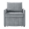 Upholstered Convertible Sleeper Sofa With 5 Position Backrest, Side Pockets, Storage