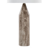 Point - 30" Table Lamp (Set of 2) - Brown Metal And White Linen With Faux Marble Finish
