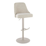 Studded - Marcel Adjustable Barstool (Set of 2) - Pearl Grey Metal