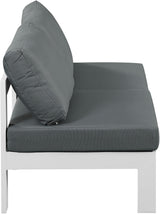 Nizuc - Outdoor Patio 2 Seat Armless Modular Sofa With White Frame