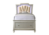 Kaitlyn - Full Bed With LED & Storage - Champagne