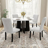 5 Piece Round Dining Table Set, Modern Dining Table And 4 Upholstered Chairs For Dining Room