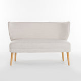 Elegant Classic Upholstered Loveseat With Curved Backrest