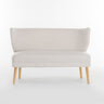 Elegant Classic Upholstered Loveseat With Curved Backrest