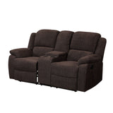 Madden - Motion Loveseat With Console - Brown Chenille