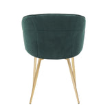 Lindsey - Chair - Gold Metal And Green Velvet