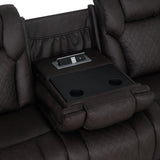 Wendell - Power Motion Sofa With Dropdown Table, Storage, USB & LED - Dark Gray