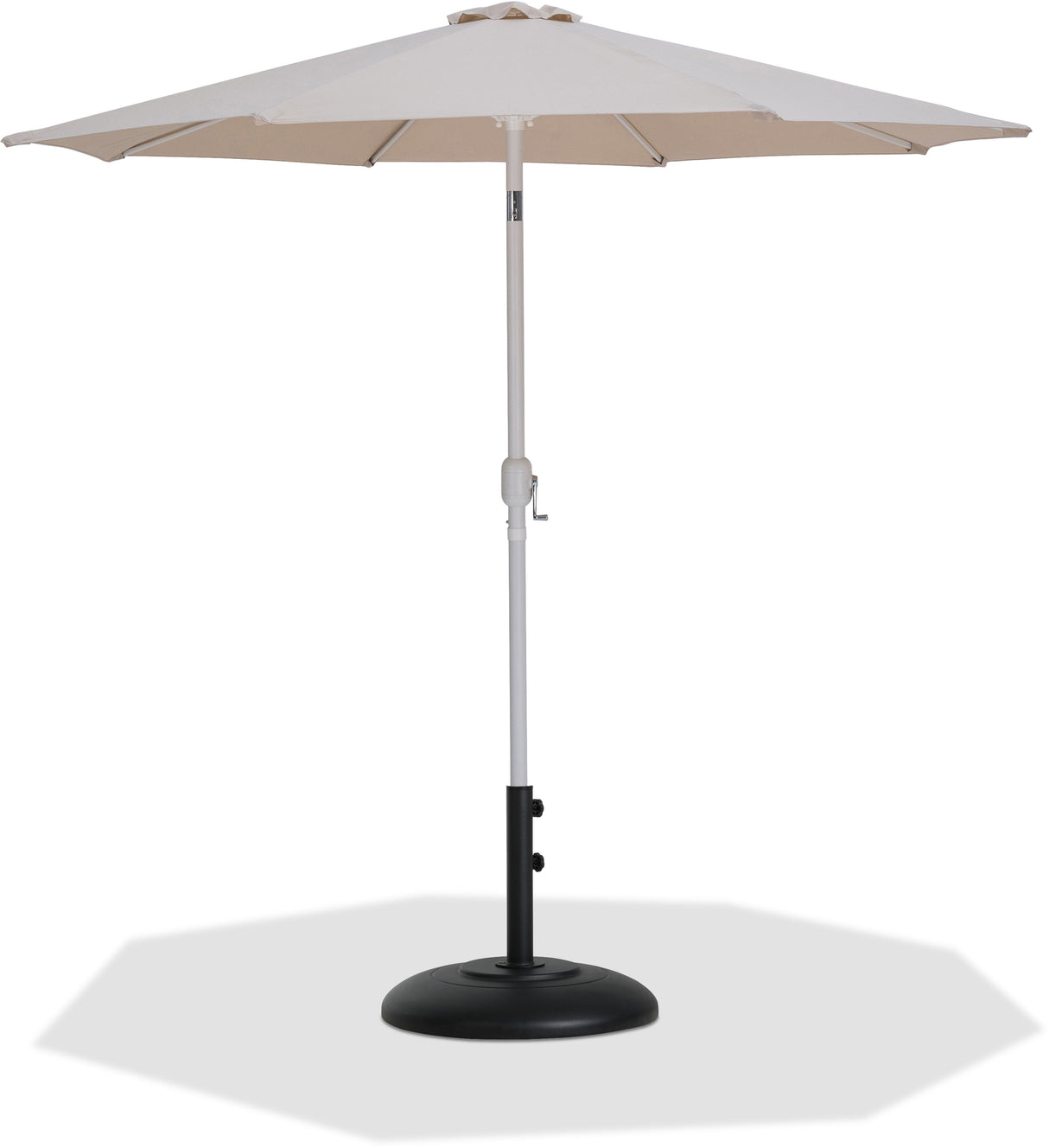 Fiji - Aluminum Patio Umbrella With Round Black And White Base